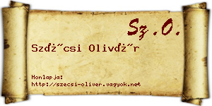 Szécsi Olivér névjegykártya
