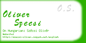 oliver szecsi business card